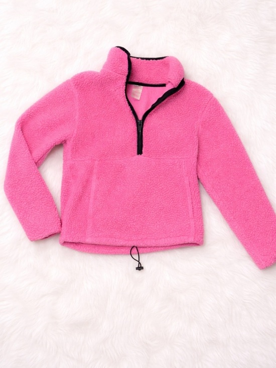 No Boundaries Tops - No Boundaries Pink Sherpa Pullover XS Fuzzy Quarter Zip Cozy Y2K Lounge Jacket